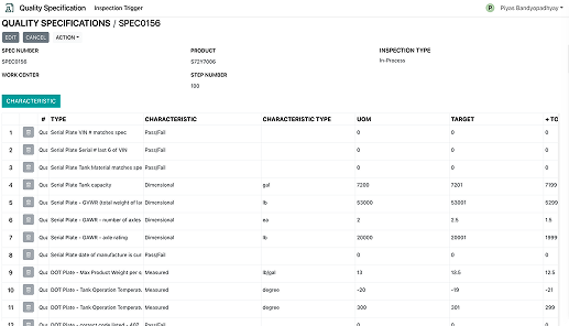 Quality Management System (QMS) screenshot — view 2