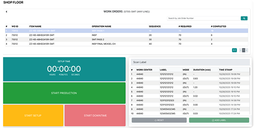 Manufacturing Execution System (MES) screenshot — view 2