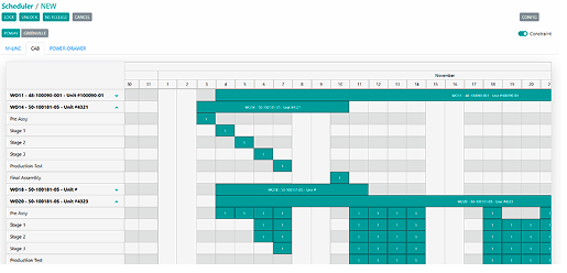 Production Scheduling screenshot — view 2